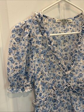 Allison & Kelly Floral Ruffle V-Neck Dress